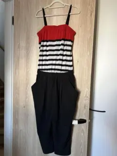 ストライプオールインワン　美品