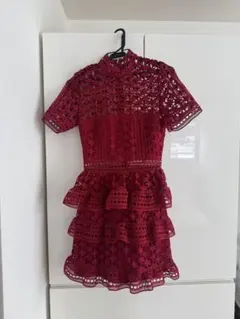 self-portrait 赤 レースワンピース UK 6