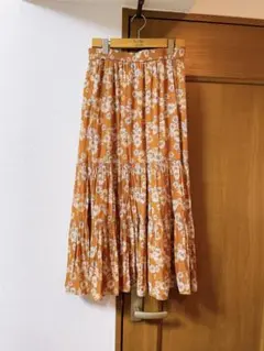 【断捨離】Paul & JOE×UNIQLOコラボ 花柄スカート オレンジ