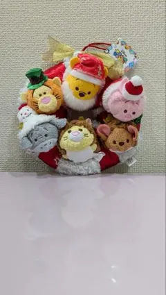 2016ディズニー購入 ツムツムぬいぐるみクリスマスリース タグ付き