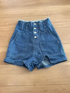 OLIVE des OLIVE デニムブルー ハイウエストショートパンツ Mのサムネイル