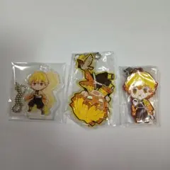 鬼滅の刃 我妻善逸 ラバーストラップ アクリルキーホルダー 3点セット