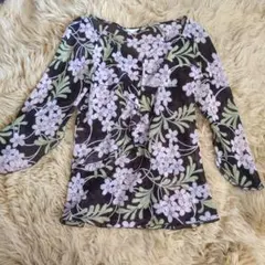 TO BE CHIC 花柄シフォンブラウス 長袖 40のサムネイル