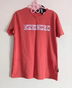 KANGOL SPORT Tシャツ コーラルピンク 花柄ロゴ　綿100％のサムネイル