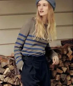 未使用ユニクロ イネス 3Dエクストラファインメリノセーター ブラウン M