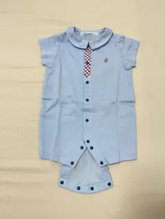 ライトブルー 襟付きロンパース 70cm