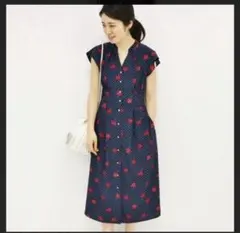 IENA 花柄ドットワンピース