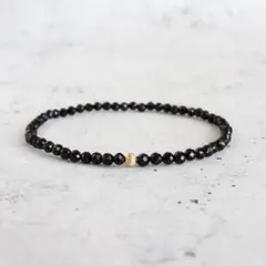 【ご予約品】ブラックスピネル ラウンドカット ブレスレット *天然石