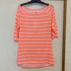 Bershka ベルシュカ　ピンク　ストライプ　 五分袖Tシャツ L 未使用