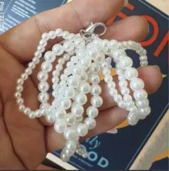 シューズチャーム　ホワイトリボン　2個セット　スニーカーアクセサリー