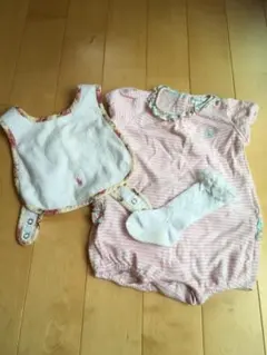☆ラルフローレン 半袖ロンパース 70cm & ラフル スタイ セット☆
