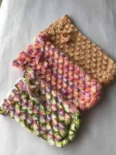 手編み　ペットボトルカバー　3点