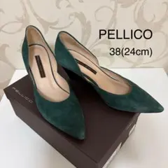 【良好】PELLICO SUNNY パンプス 38 24cm グリーンのサムネイル