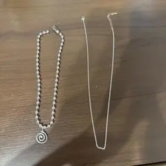 シルバー925 スワールモチーフ ネックレスセット