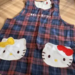 HELLO KITTY エプロン チェック柄 裏ボア