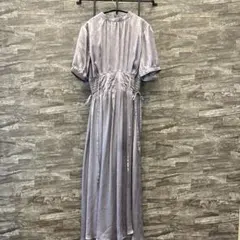 NATURAL BEAUTY BASIC 薄紫色 サテン風 ワンピースM