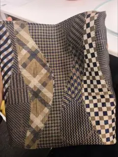 パッチワークショルダーバッグ ネイビー ベージュ