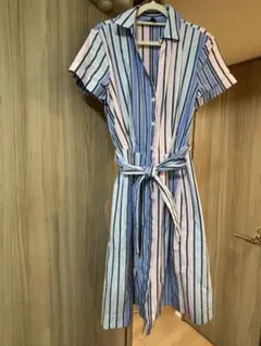 ストライプシャツワンピース