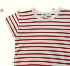 agnes b⭐︎110cmボーダー半袖Tシャツ⭐︎赤 レッド／男の子 女の子のサムネイル