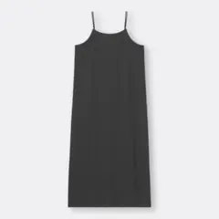 GU リブキャミソールワンピース 346655 ブラック Sサイズ