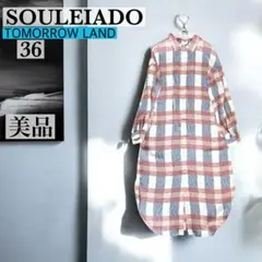 ◎素敵チェック◎SOULEIADO★36★秋にもかわいいシャツワンピース★ロング