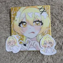 オリジナルイラスト手描きイラスト色紙女の子アナログおまけつき