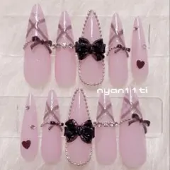 ♡ 現品 ワンホン チェック 量産型 スナ系 ネイルチップ ♡