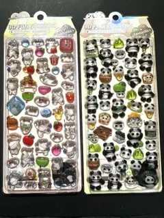 3Dパンダ・コアラシール2シートセット　ボンボンドロップ