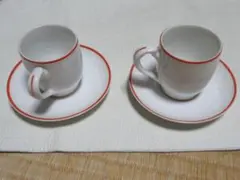 美品 大正時代◆オールドノリタケ ヤジロベー印 エスプレッソカップ&ソーサー2客