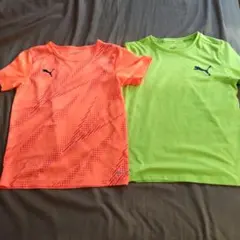 PUMA シャツ 140サイズ オレンジ グリーンセット　サッカー