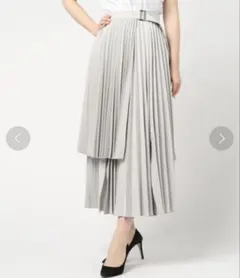【美品】CLANE 3WAY PLEATS SKIRT グレー