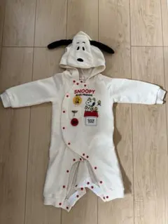 スヌーピー フード付きロンパース
