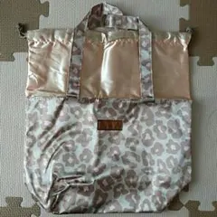 未使用 LOWRYS FARM 花 ヒョウ柄 サテントートバッグ