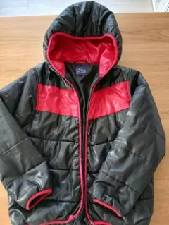 フード付き　ジャンパー　 黒赤