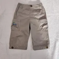 【美品】familiar キッズ カーゴ ハーフパンツ 90ベージュ 車柄