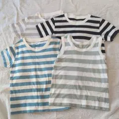 無印良品　キッズボーダーTシャツ4枚セット