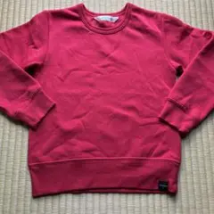 フタフタ　トレーナー　赤　レッド　シンプル　裏起毛