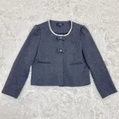 RUIRUE BOUTIQUE パールリボンノーカラージャケット　XLのサムネイル