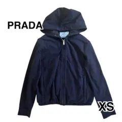 PRADA プラダ　ネイビー フード付き　フルジップパーカー XS