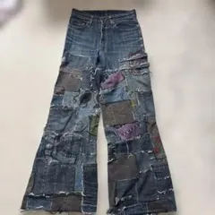 リメイクデニム パッチワーク デニムパンツ フレアのサムネイル