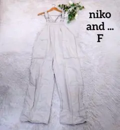 ニコアンド サロペット(F)コットン 生成り クロスストラップ フロントポケット