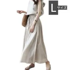 【新品】J.STORE★フリンジロングワンピース★マキシ丈★半袖★L