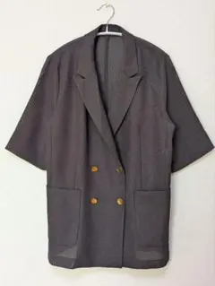 【美品】テチチ 金ボタン メッシュ ハーフスリーブ ダブルジャケット フリー