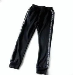 裏起毛 長ズボン 140 黒　サイドロゴパンツ