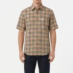 【極美品】BURBERRY LONDON ノバチェック 半袖シャツ ロゴ LL