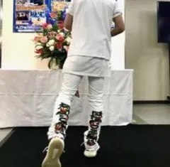 takuya∞着用 become tree ワイドパンツ 青デニム - メルカリ