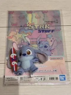 スティッチ 一番くじ G賞 クリアファイル・ステッカー 、プライズ品ぬいぐるみ