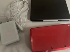 ニンテンドー3DS フレアレッド本体充電器カセットケースカセットセット