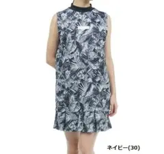 TOMMY HILFIGER ボタニカル柄 ノースリーブモックネックワンピースMのサムネイル
