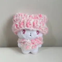 冬のおでかけセット（ニット帽・マフラー）POPタイプ ピンク